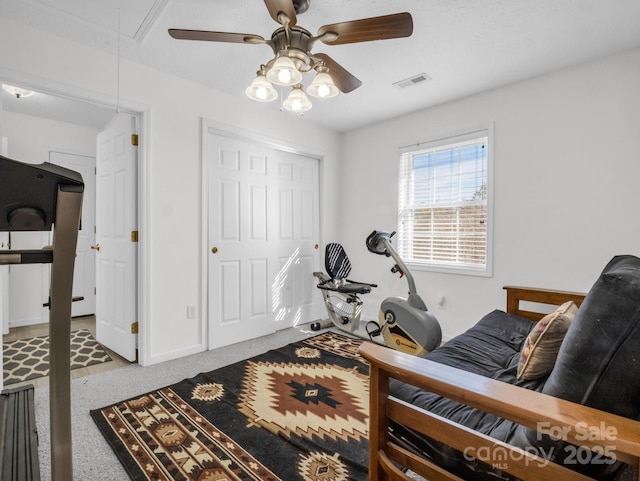 interior space featuring light colored carpet