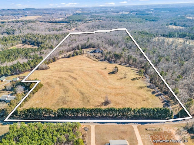 aerial view with a rural view