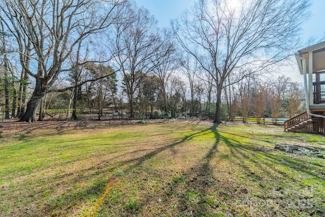 view of yard featuring fence