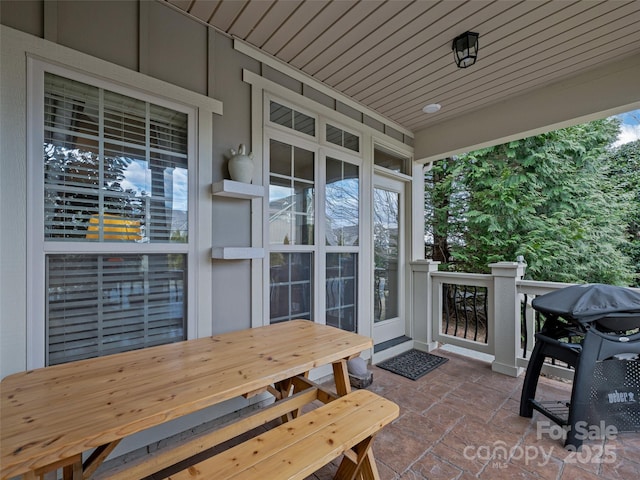 view of patio featuring grilling area