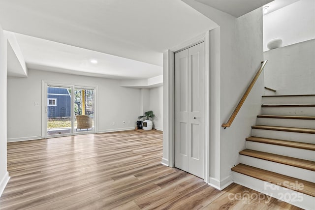 interior space with hardwood / wood-style floors