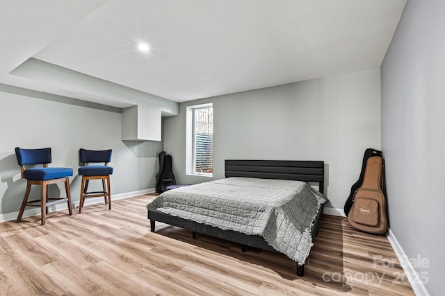 bedroom featuring light hardwood / wood-style flooring