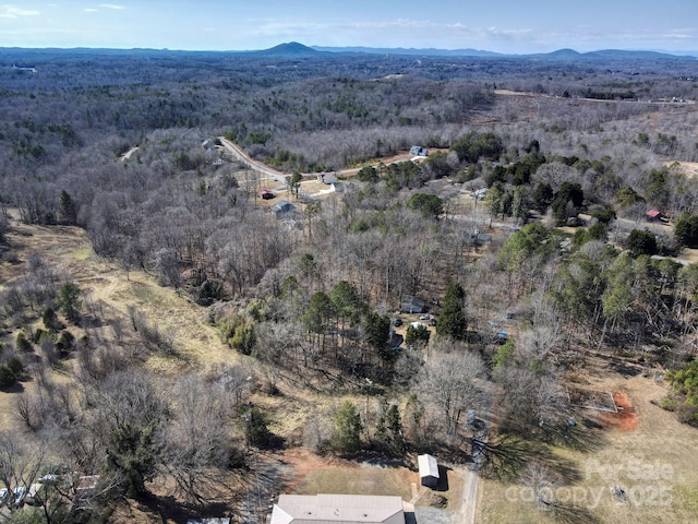 bird's eye view with a mountain view