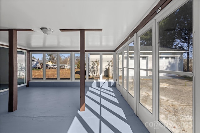 view of unfurnished sunroom