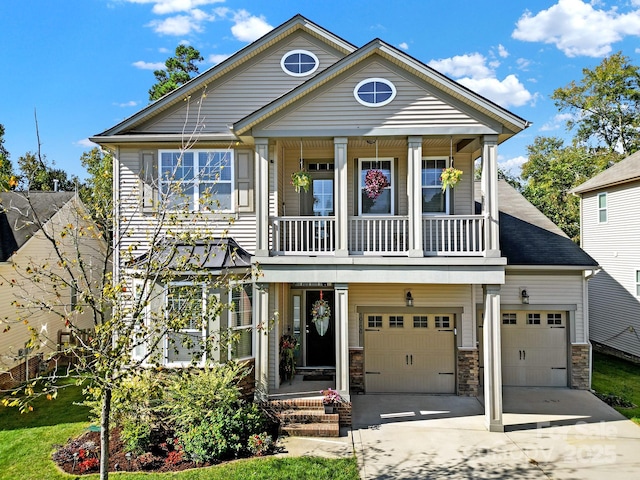 view of front of house with a garage