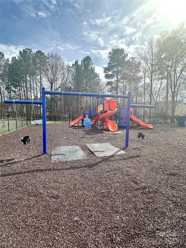 view of community jungle gym