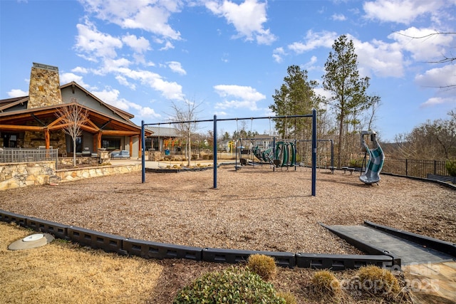 view of jungle gym