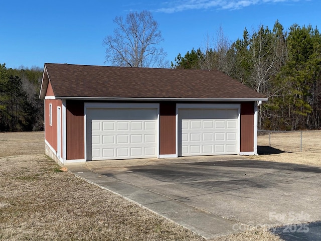 view of garage