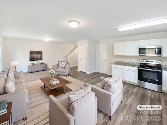 living room featuring hardwood / wood-style floors