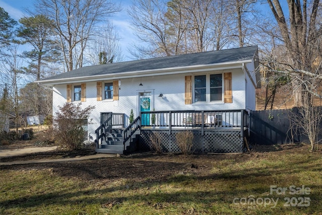 split foyer home with a deck