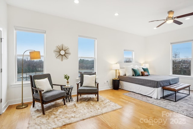 bedroom featuring light hardwood / wood-style floors