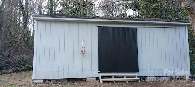 view of shed