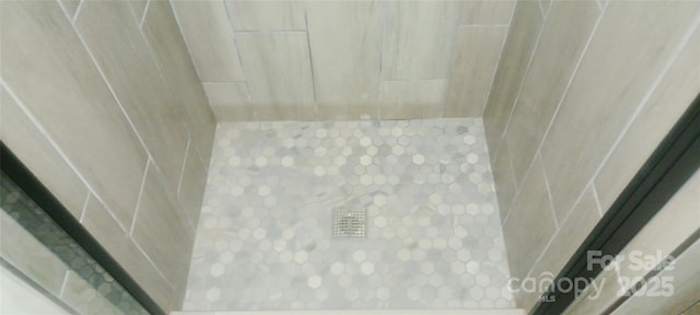 bathroom featuring a tile shower