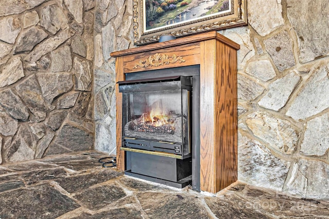 details with a fireplace