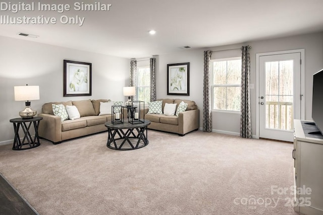 view of carpeted living room