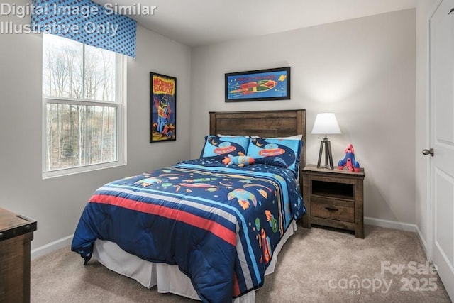 view of carpeted bedroom