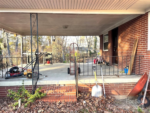 view of patio with a carport