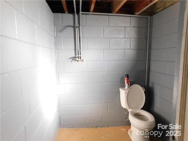 bathroom featuring toilet and concrete floors