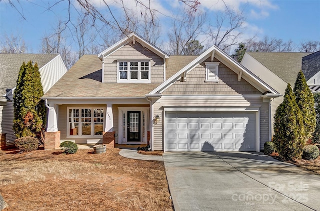 view of front of property featuring a garage