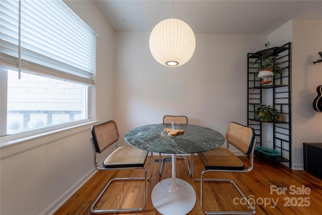 dining space featuring hardwood / wood-style floors