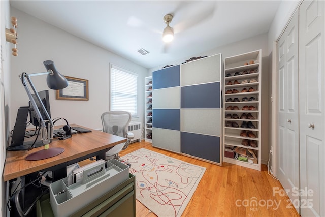 office featuring light hardwood / wood-style floors