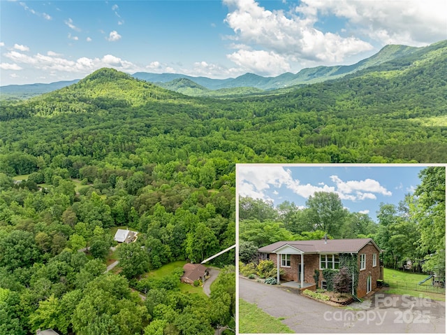 170 Hillcrest Dr, Columbus, NC 28722 - mountain view featuring a heavily wooded area