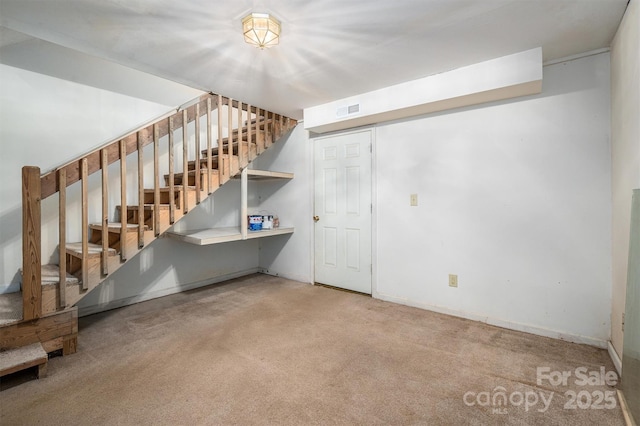 basement featuring carpet floors