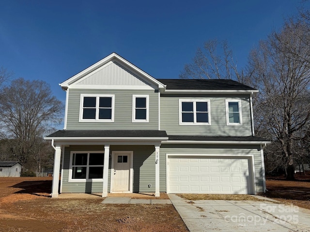 view of front facade with a garage