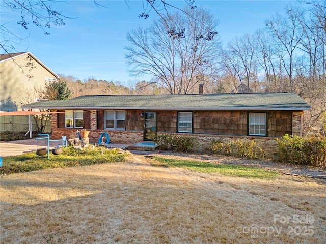 view of single story home