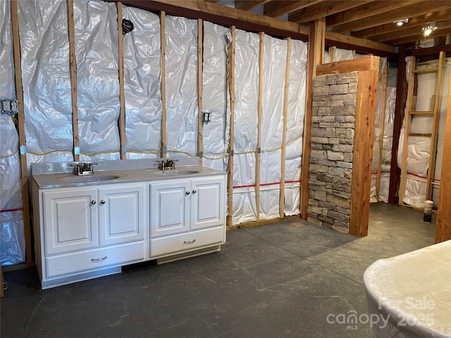 basement with sink