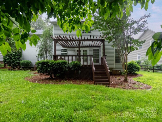 172 Foxtail Dr, Mooresville, NC 28117 - back of property featuring a pergola and a deck