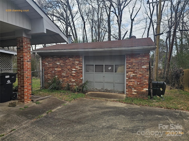 view of garage