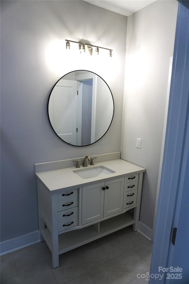 bathroom featuring vanity and tile patterned floors