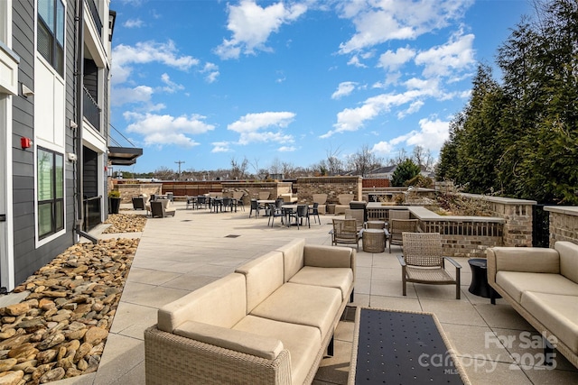 view of patio with outdoor lounge area