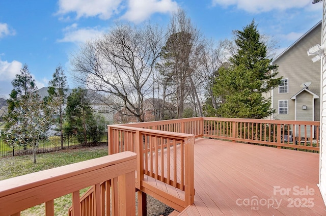 wooden terrace with fence