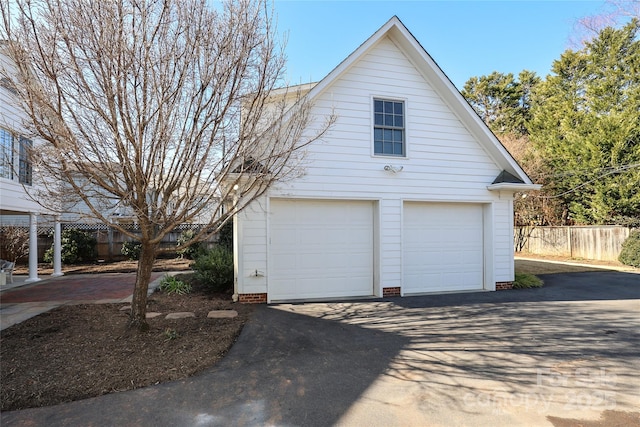 view of garage