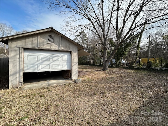 view of garage