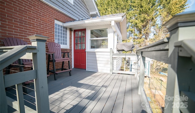 view of wooden deck