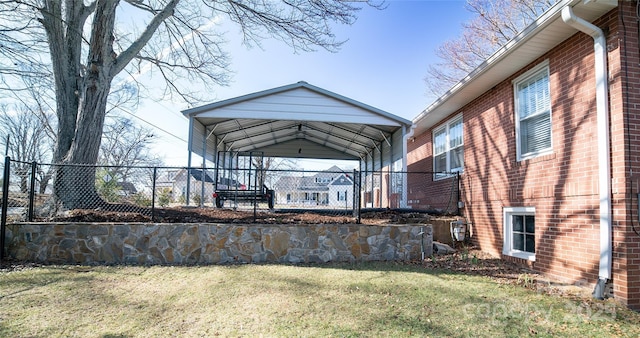 view of yard with a gazebo