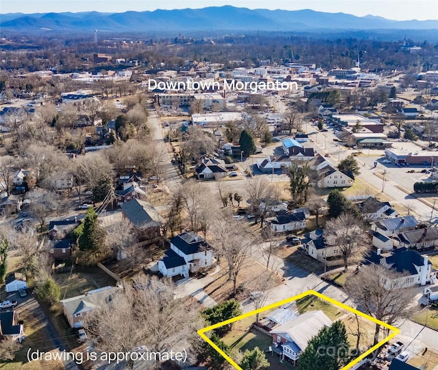 aerial view featuring a mountain view