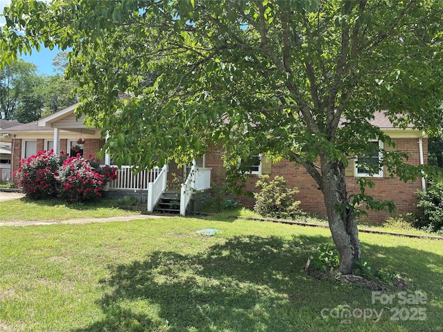 view of yard featuring a porch