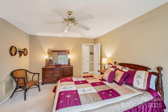 406 Brief Rd W, Indian Trail, NC 28079 - bedroom featuring carpet, visible vents, a ceiling fan, and baseboards