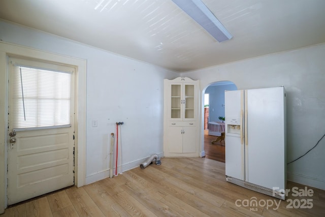 interior space with light hardwood / wood-style flooring