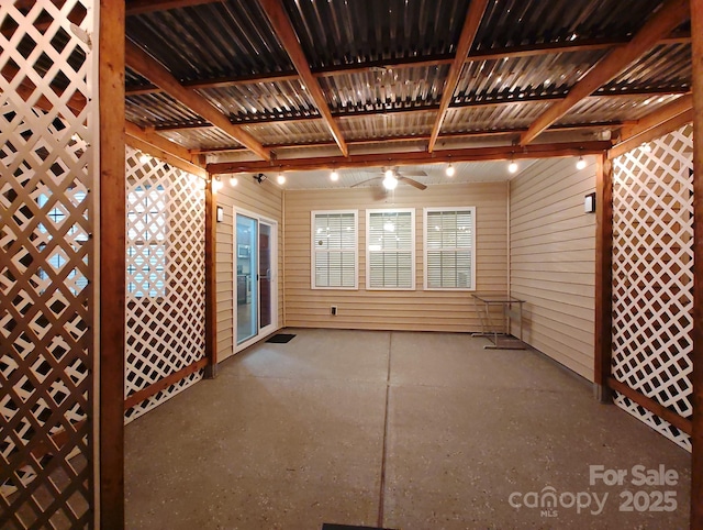 view of patio / terrace featuring ceiling fan