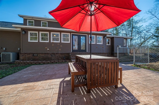 view of patio / terrace featuring central air condition unit