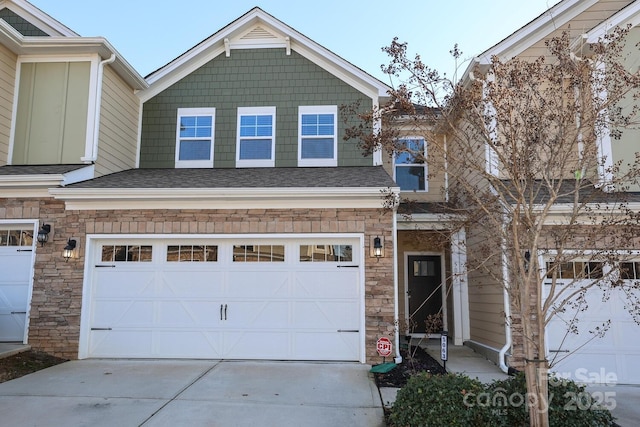 view of front of home with a garage