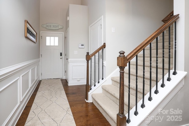 entryway featuring dark hardwood / wood-style flooring