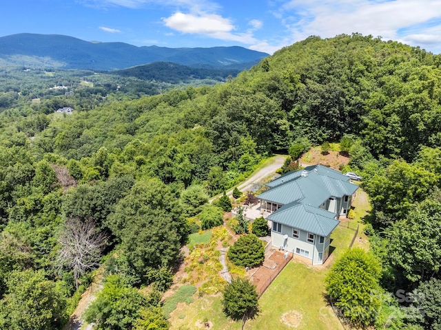 bird's eye view featuring a mountain view