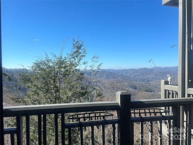 balcony with a mountain view