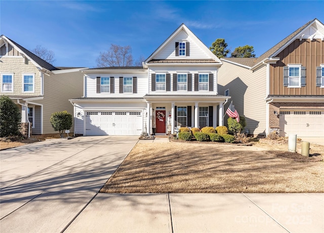 view of front of house with a garage